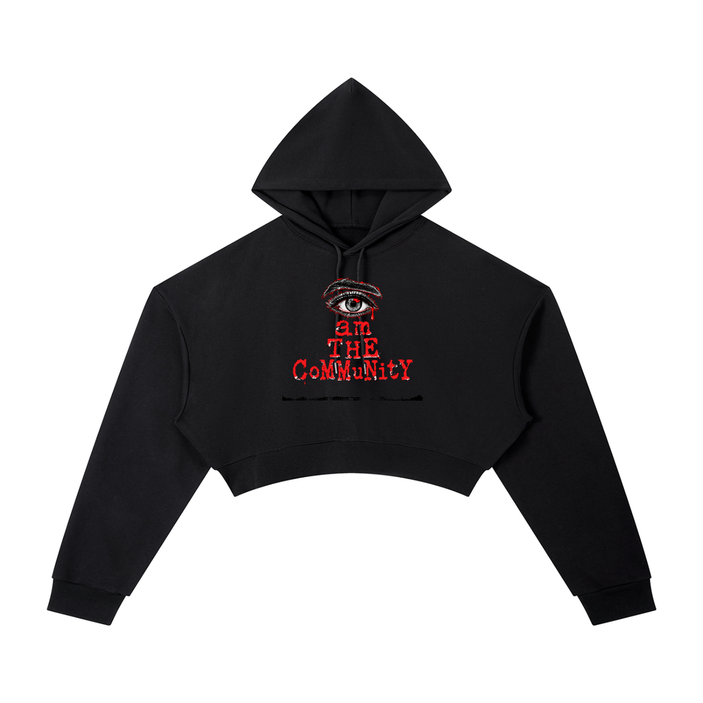 I am THE community WOMENS cropped hoodie