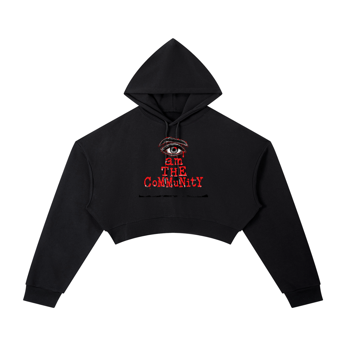 I am THE community WOMENS cropped hoodie